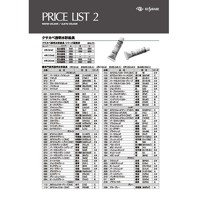 PRICE LIST 2
